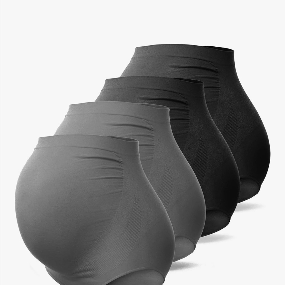 Maternity High Waist Underwear Panties- Black and Gray 4 pair.